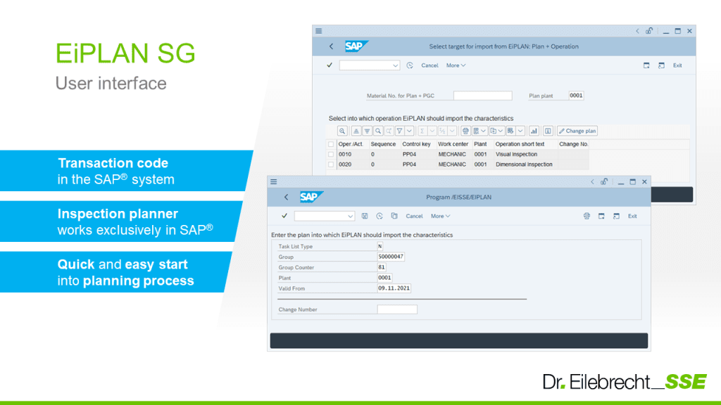 EiPLAN SAP User Interface